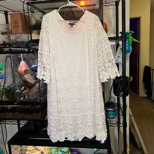 Plus Size Womens 3X White Lace Dress